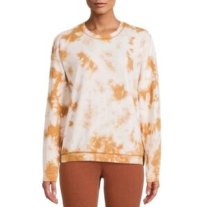 Time and Tru Tie-Dye Sweatshirt in White and Tan